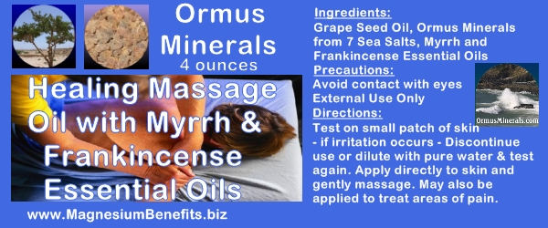 Ormus Minerals Healing Massage Oil with Myrrh & Frankincense Oils